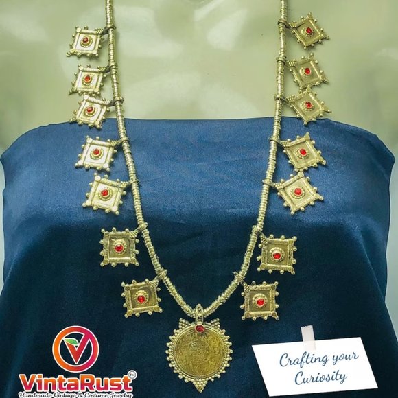 Vintage Tribal Coin Pendant NecklaceTribal Bohemian Jewelry - Picture 4 of 6